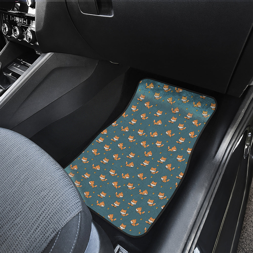 Baby Fox Pattern Print Front and Back Car Floor Mats