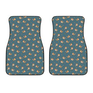 Baby Fox Pattern Print Front Car Floor Mats