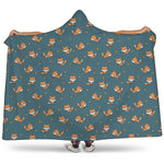 Baby Fox Pattern Print Hooded Blanket