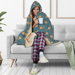 Baby Fox Pattern Print Hooded Blanket
