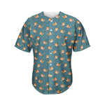 Baby Fox Pattern Print Men's Baseball Jersey