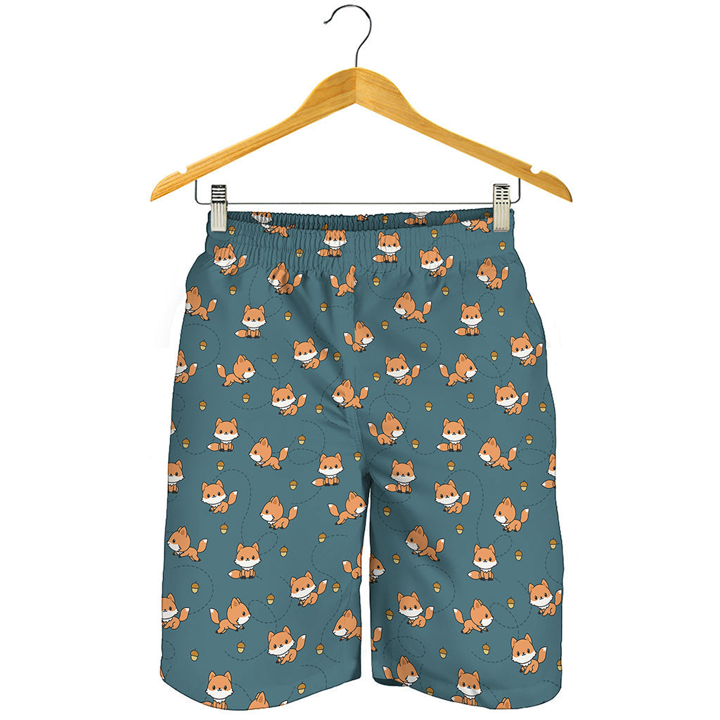 Baby Fox Pattern Print Men's Shorts