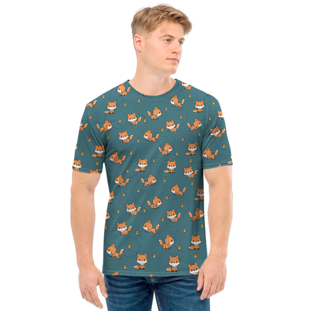Baby Fox Pattern Print Men's T-Shirt