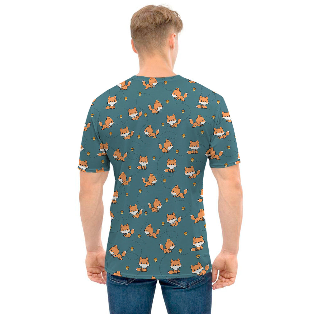 Baby Fox Pattern Print Men's T-Shirt