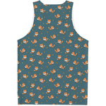 Baby Fox Pattern Print Men's Tank Top
