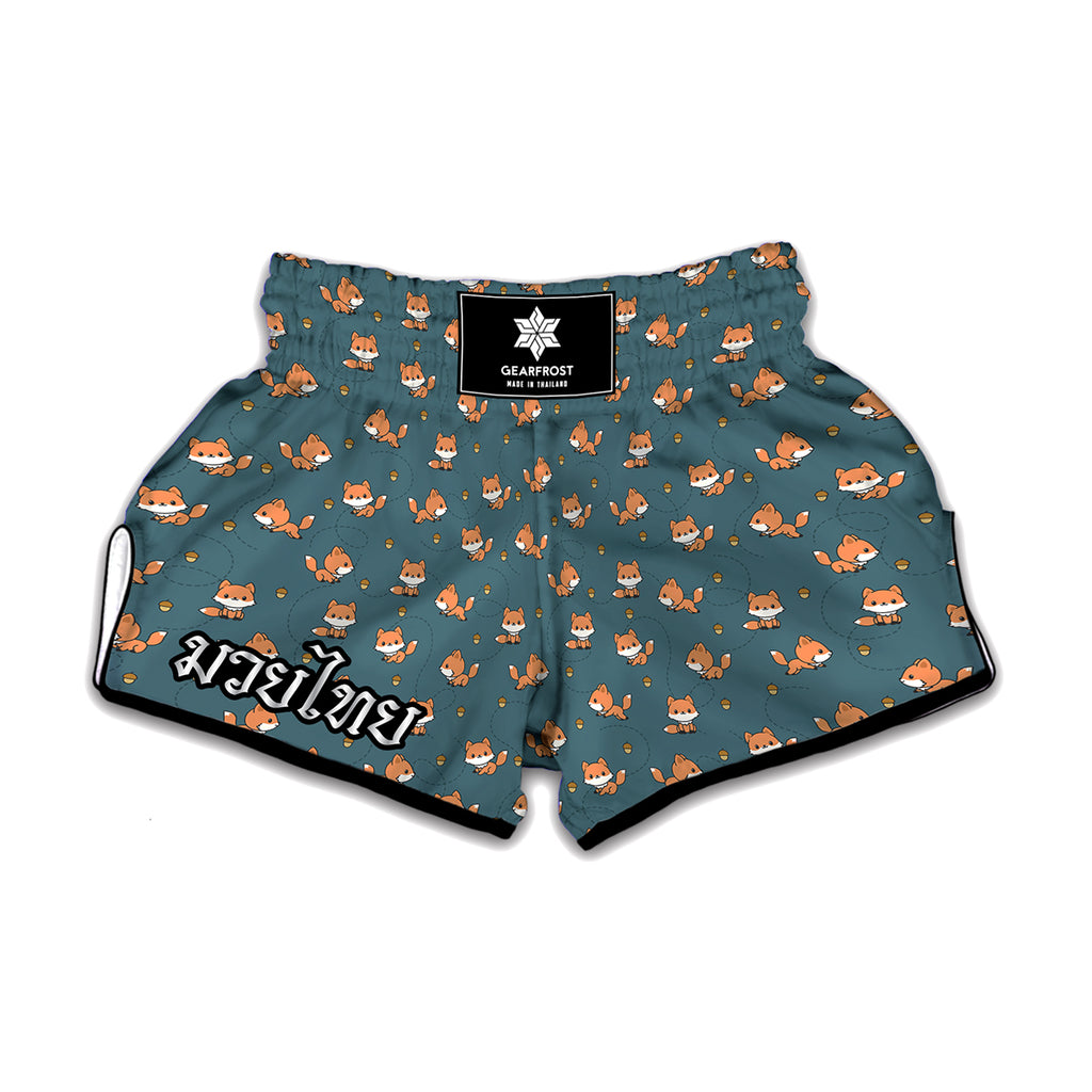 Baby Fox Pattern Print Muay Thai Boxing Shorts