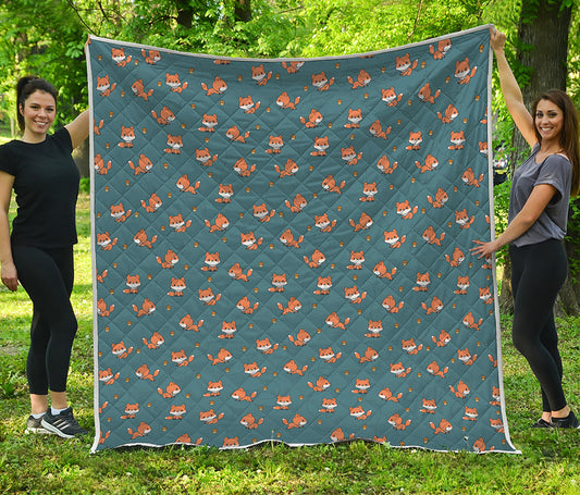 Baby Fox Pattern Print Quilt