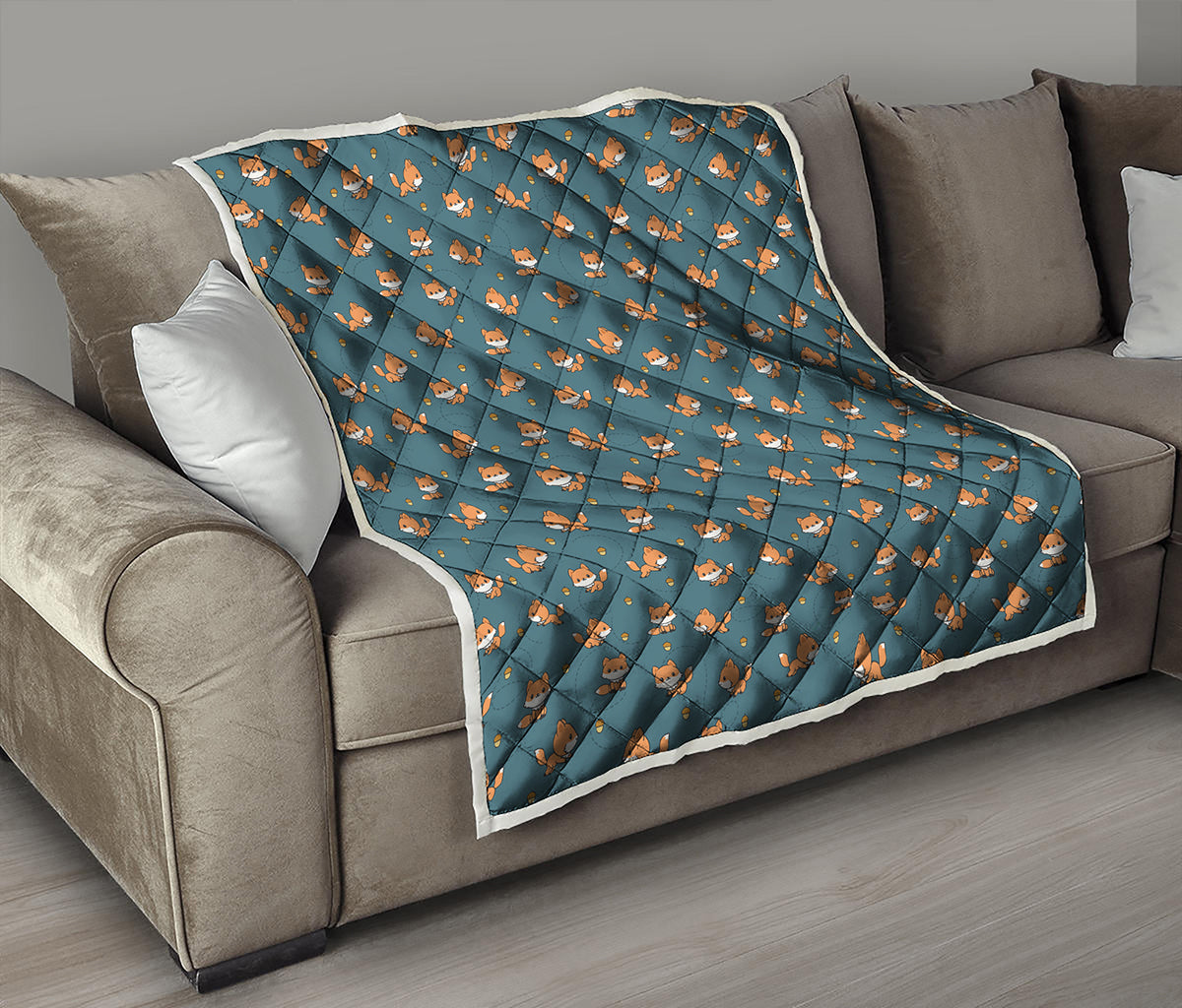 Baby Fox Pattern Print Quilt