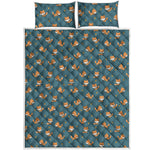 Baby Fox Pattern Print Quilt Bed Set