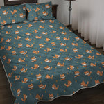 Baby Fox Pattern Print Quilt Bed Set