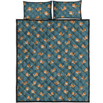 Baby Fox Pattern Print Quilt Bed Set