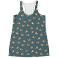 Baby Fox Pattern Print Women's Racerback Tank Top