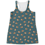 Baby Fox Pattern Print Women's Racerback Tank Top