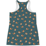 Baby Fox Pattern Print Women's Racerback Tank Top