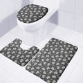 Baby Koala And Floral Pattern Print 3 Piece Bath Mat Set