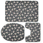 Baby Koala And Floral Pattern Print 3 Piece Bath Mat Set