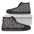 Baby Koala And Floral Pattern Print Black High Top Sneakers