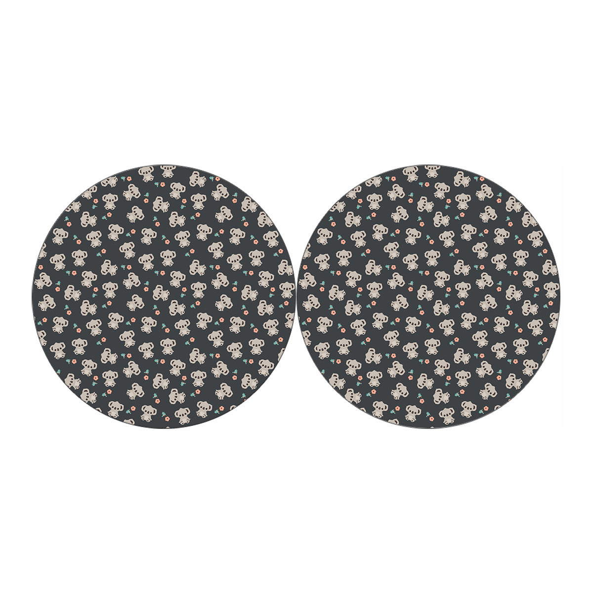 Baby Koala And Floral Pattern Print Car Coasters