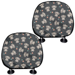 Baby Koala And Floral Pattern Print Car Headrest Covers