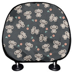 Baby Koala And Floral Pattern Print Car Headrest Covers