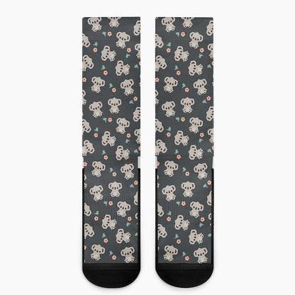 Baby Koala And Floral Pattern Print Crew Socks