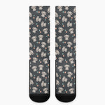 Baby Koala And Floral Pattern Print Crew Socks