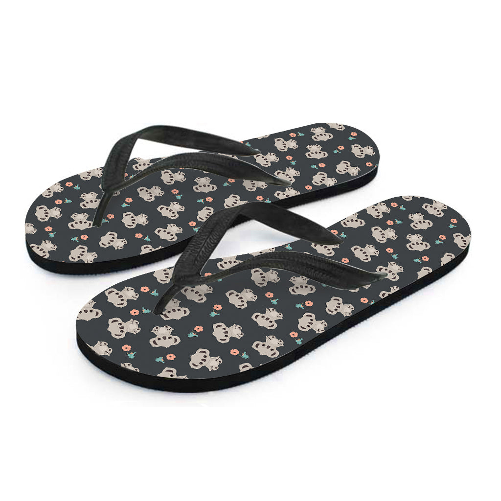 Baby Koala And Floral Pattern Print Flip Flops
