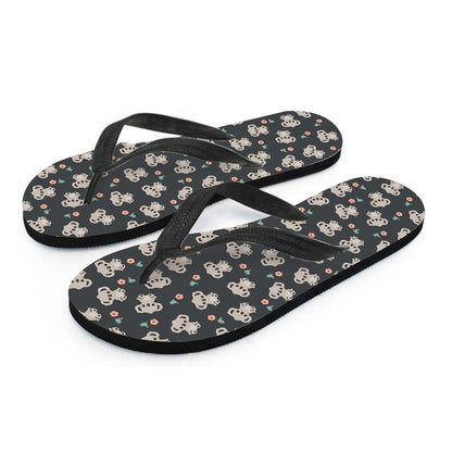 Baby Koala And Floral Pattern Print Flip Flops