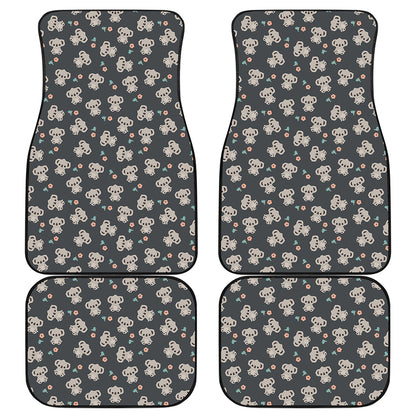 Baby Koala And Floral Pattern Print Front and Back Car Floor Mats