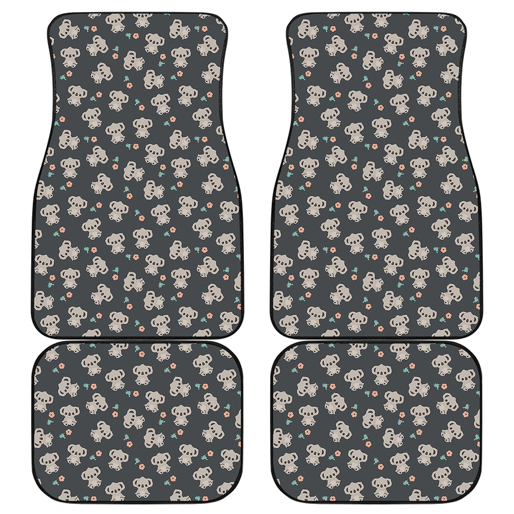 Baby Koala And Floral Pattern Print Front and Back Car Floor Mats