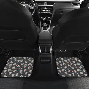 Baby Koala And Floral Pattern Print Front and Back Car Floor Mats