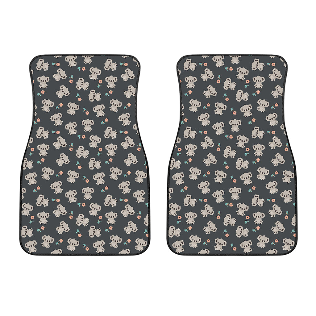 Baby Koala And Floral Pattern Print Front Car Floor Mats