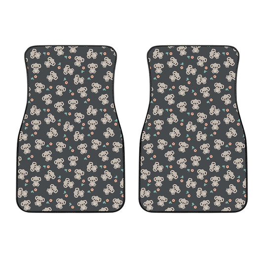 Baby Koala And Floral Pattern Print Front Car Floor Mats