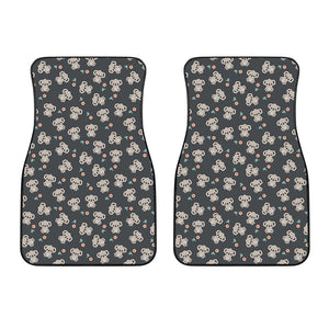 Baby Koala And Floral Pattern Print Front Car Floor Mats