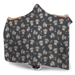 Baby Koala And Floral Pattern Print Hooded Blanket