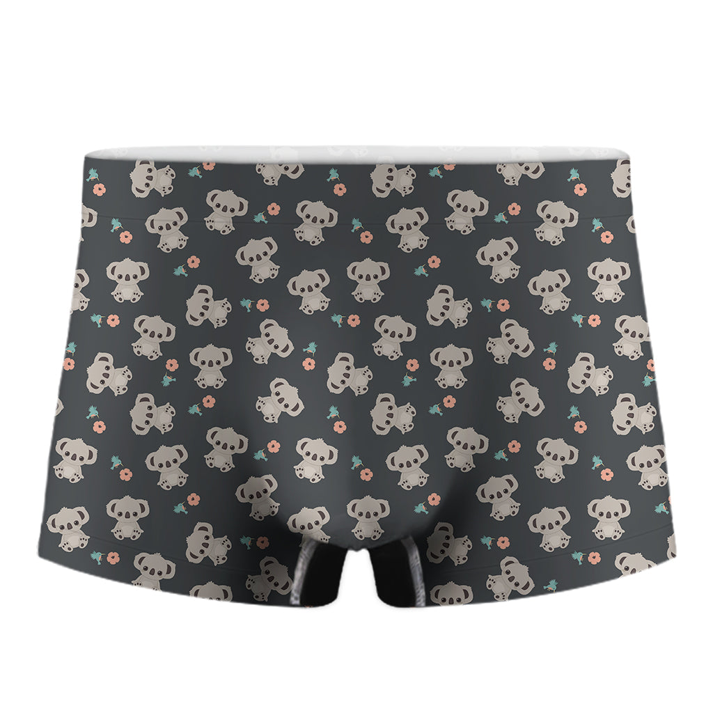 Baby Koala And Floral Pattern Print Men's Boxer Briefs