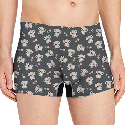 Baby Koala And Floral Pattern Print Men's Boxer Briefs