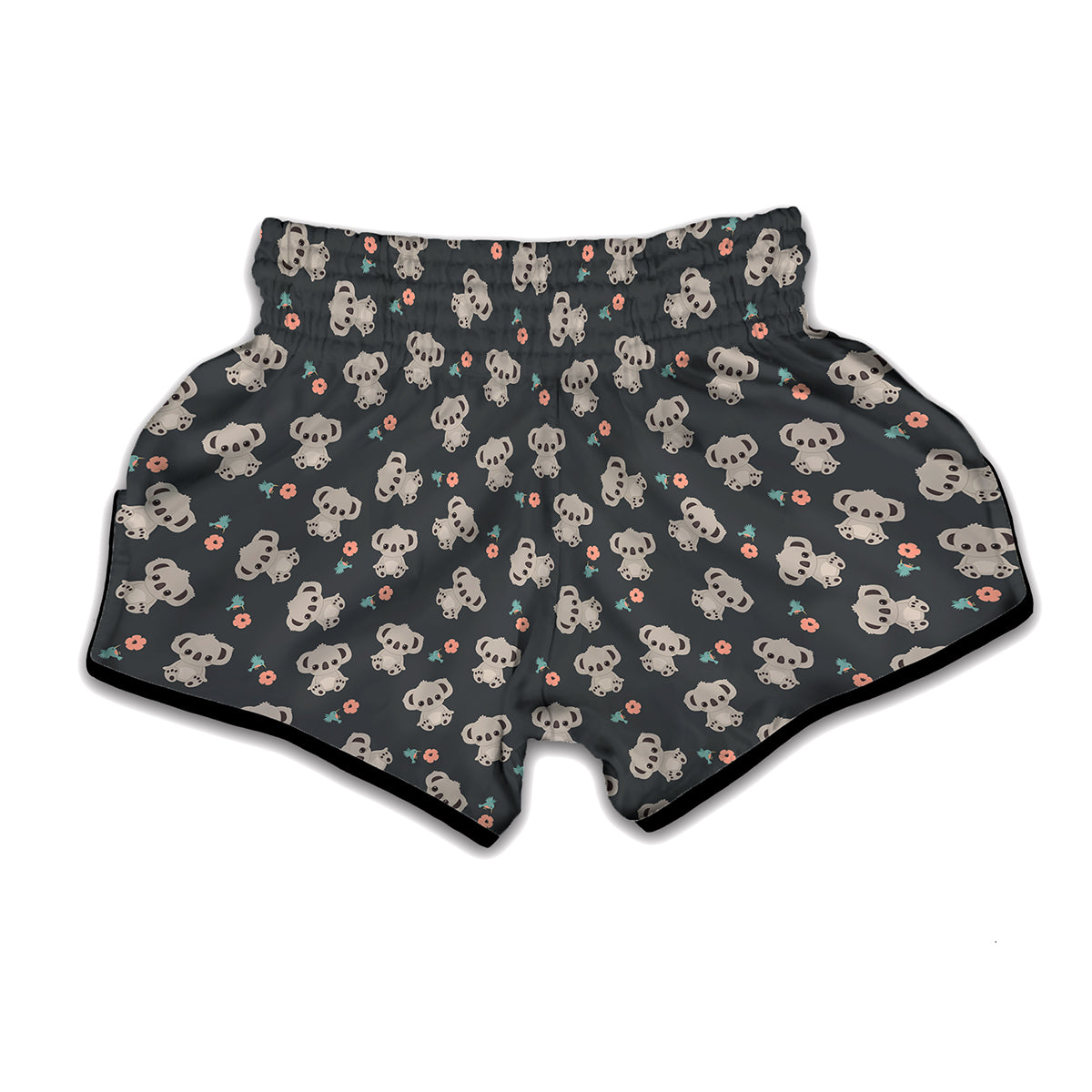 Baby Koala And Floral Pattern Print Muay Thai Boxing Shorts