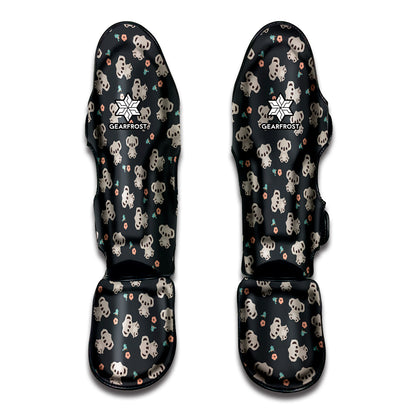 Baby Koala And Floral Pattern Print Muay Thai Shin Guard