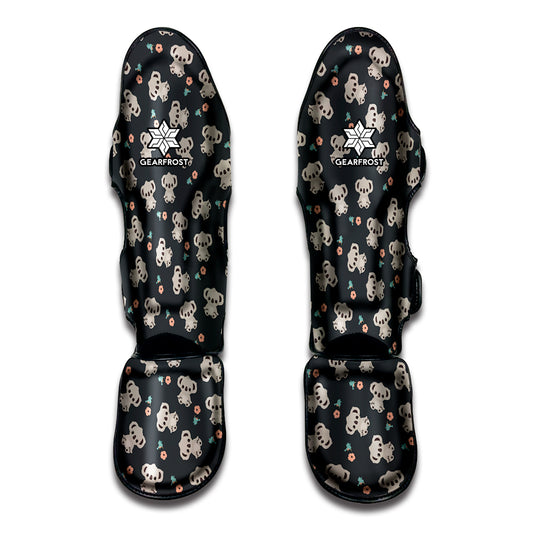 Baby Koala And Floral Pattern Print Muay Thai Shin Guard