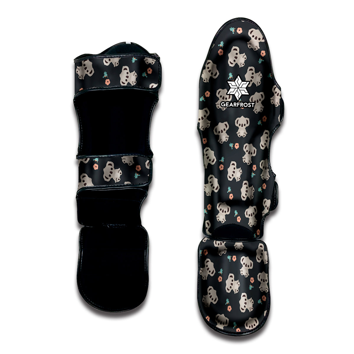 Baby Koala And Floral Pattern Print Muay Thai Shin Guard