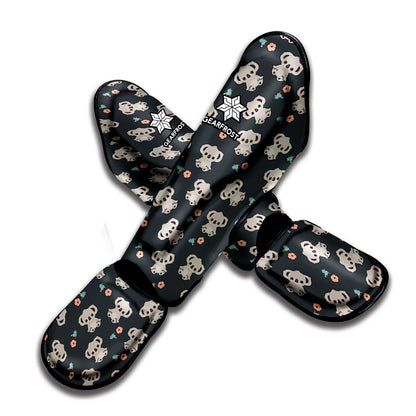 Baby Koala And Floral Pattern Print Muay Thai Shin Guard