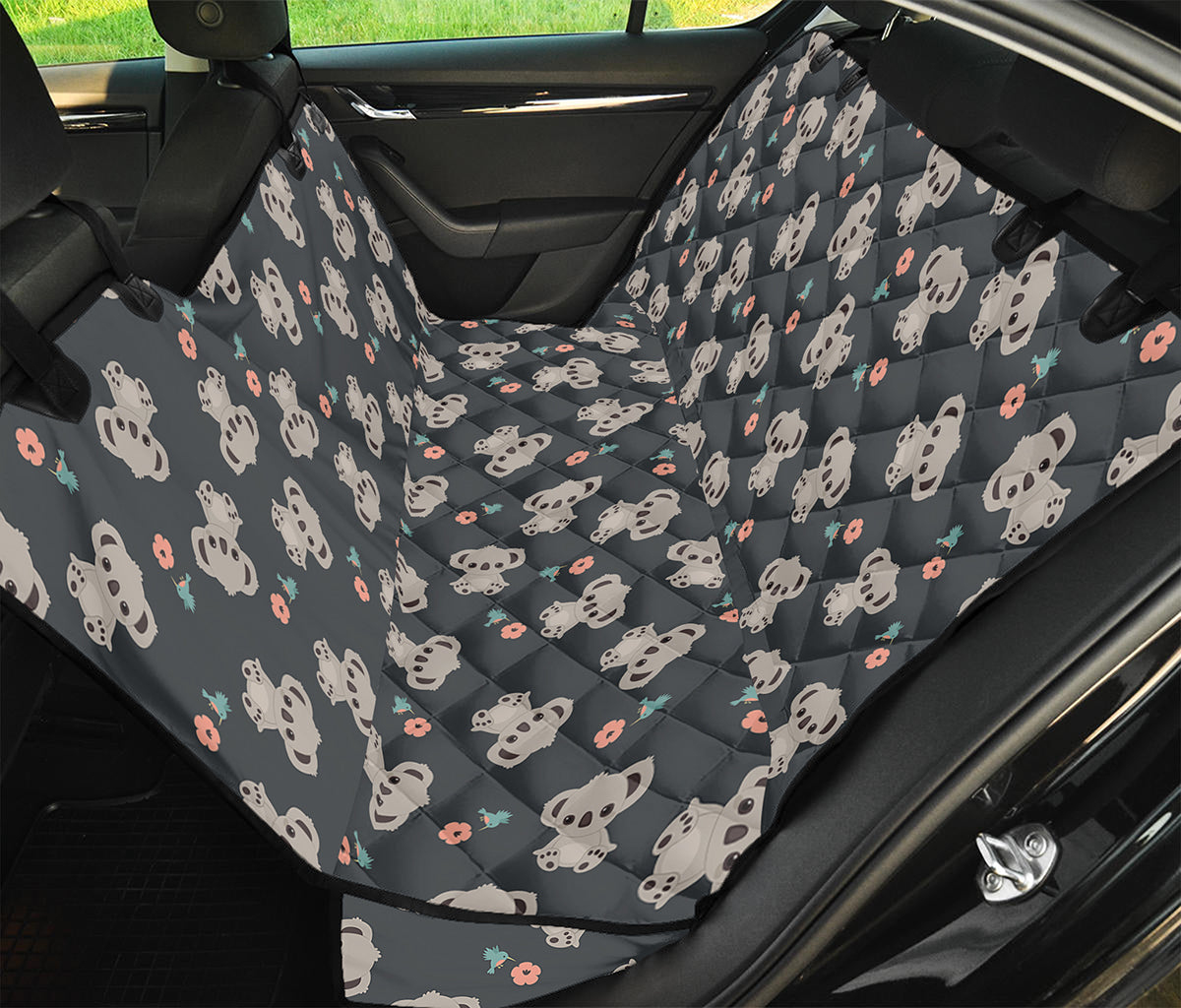 Baby Koala And Floral Pattern Print Pet Car Back Seat Cover