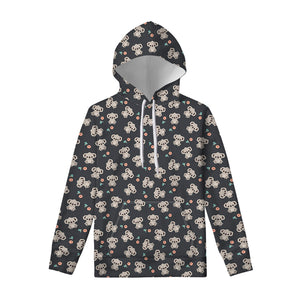 Baby Koala And Floral Pattern Print Pullover Hoodie