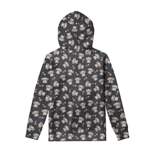 Baby Koala And Floral Pattern Print Pullover Hoodie