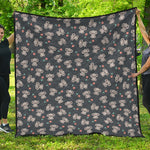 Baby Koala And Floral Pattern Print Quilt