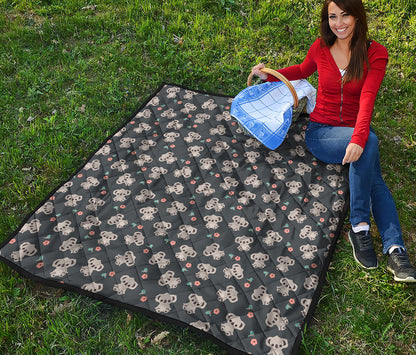 Baby Koala And Floral Pattern Print Quilt