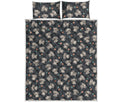 Baby Koala And Floral Pattern Print Quilt Bed Set