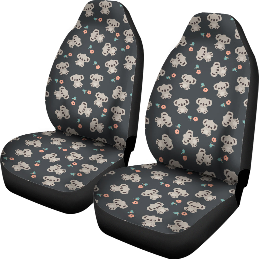 Baby Koala And Floral Pattern Print Universal Fit Car Seat Covers