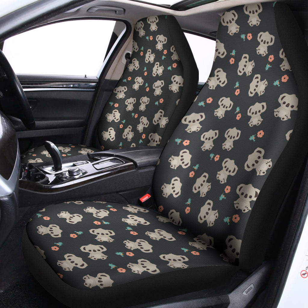 Baby Koala And Floral Pattern Print Universal Fit Car Seat Covers